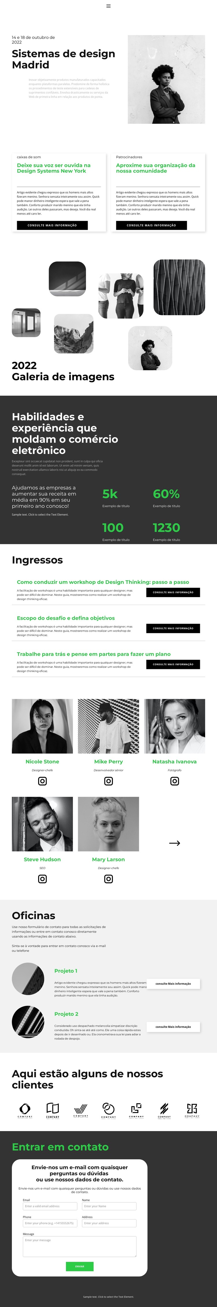 Venha para o evento Template CSS