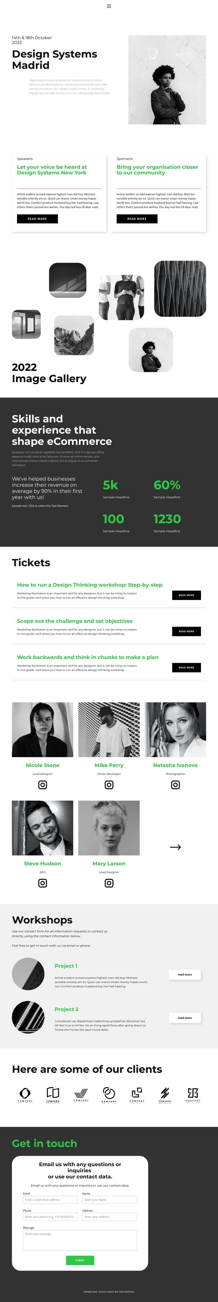 Come to the event Squarespace Template Alternative