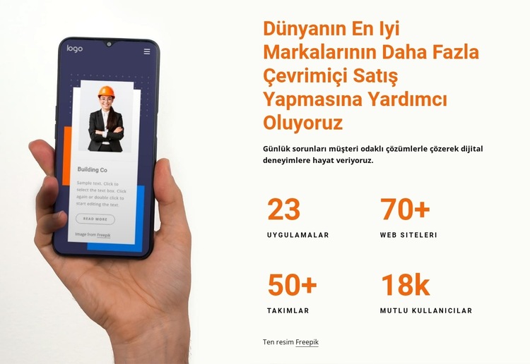 Markaların internette daha fazla satış yapmasına yardımcı oluyoruz Web Sitesi Şablonu