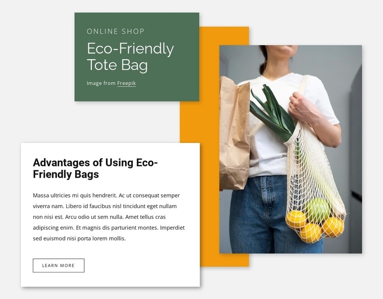 Eco-friendly bag Elementor Template Alternative