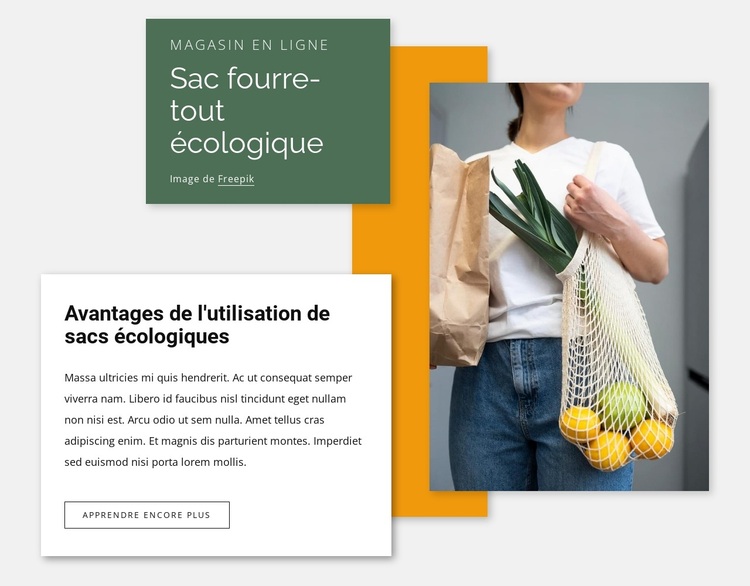 Sac écologique Thème WordPress