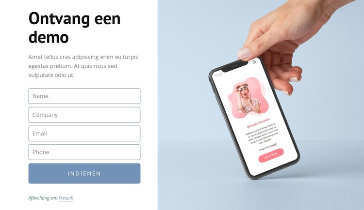 Ontvang een demo website-ontwerp CSS-sjabloon