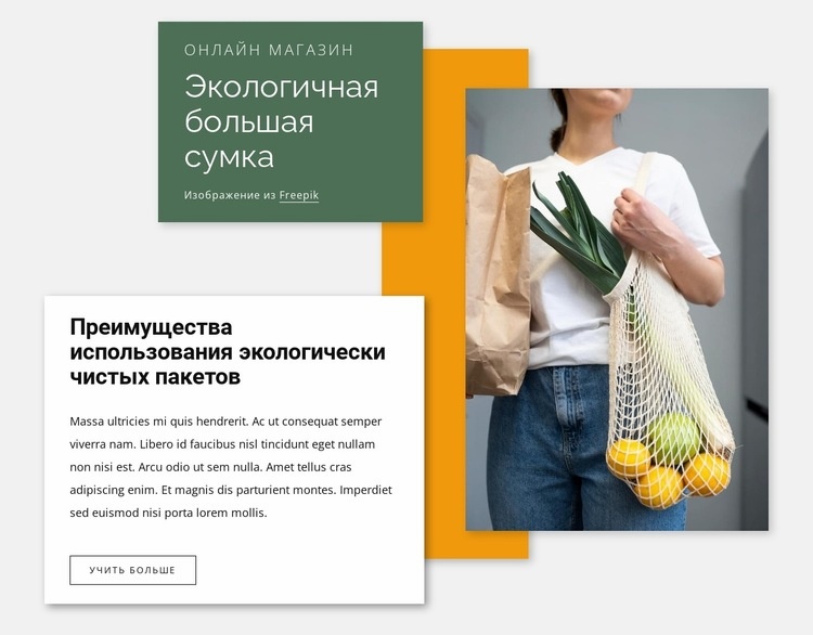 Экологичная сумка HTML5 шаблон