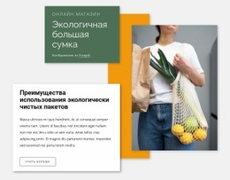 Экологичная Сумка – Готовый К Использованию Макет Веб-Сайта