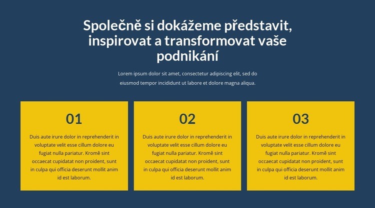 Transformujte s námi své podnikání Šablona webové stránky