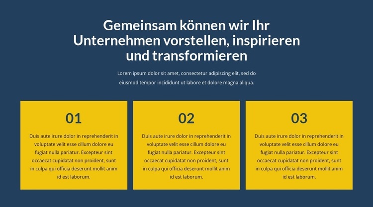 Transformieren Sie Ihr Unternehmen mit uns Eine Seitenvorlage