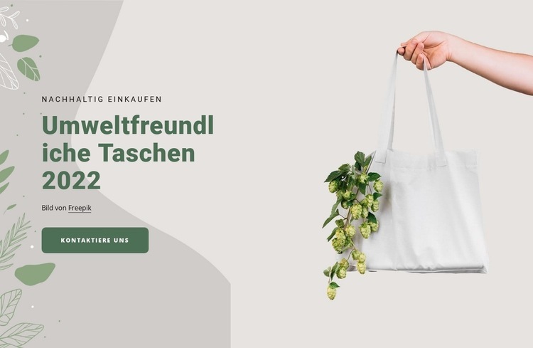 Umweltfreundliche Taschen HTML Website Builder