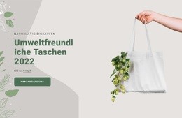 Umweltfreundliche Taschen – Gebrauchsfertige HTML5-Vorlage