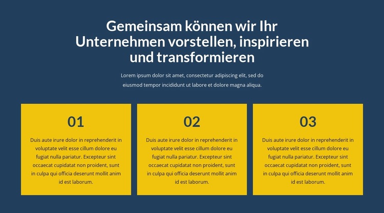 Transformieren Sie Ihr Unternehmen mit uns Website-Vorlage