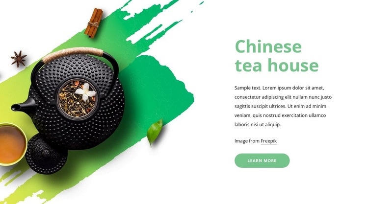 Chinese tea house Elementor Template Alternative