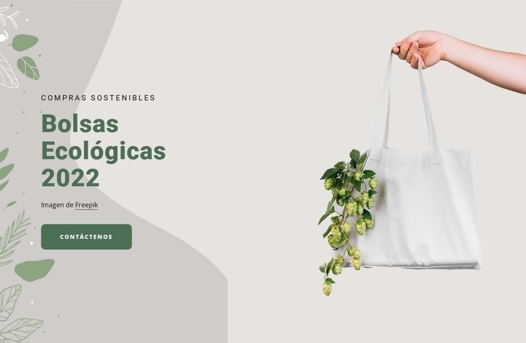 Bolsas ecológicas Plantilla de una página