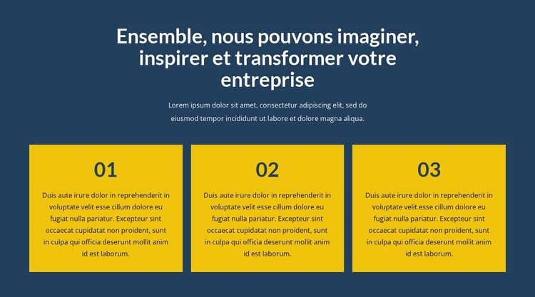 Transformez votre entreprise avec nous Modèles de constructeur de sites Web