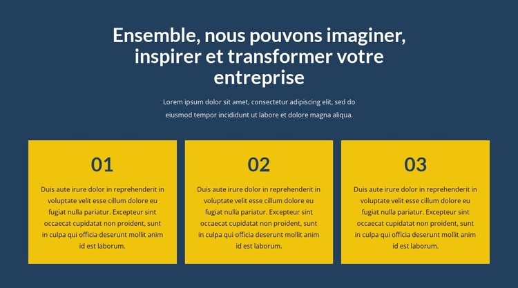 Transformez votre entreprise avec nous Maquette de site Web