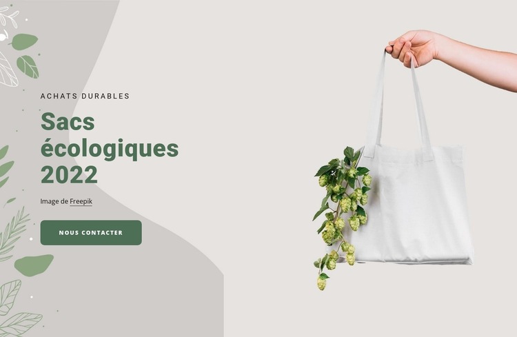 Sacs écologiques Modèle de site Web