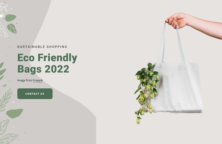 Eco friendly bags Joomla Page Builder