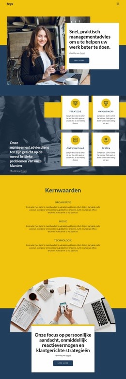 Bedrijfsadviesbureau - Responsieve Website-Mockup