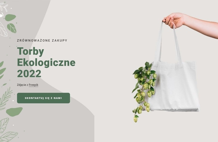 Ekologiczne torby Makieta strony internetowej