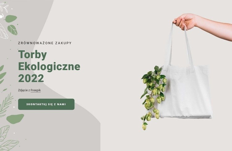 Ekologiczne torby Projekt strony internetowej