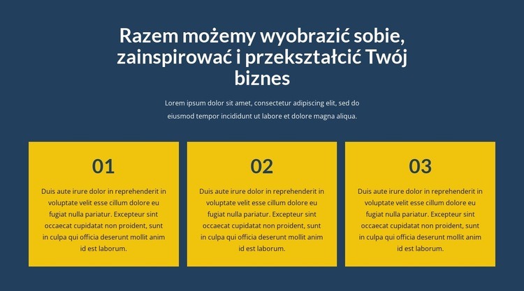 Przekształć z nami swój biznes Projekt strony internetowej