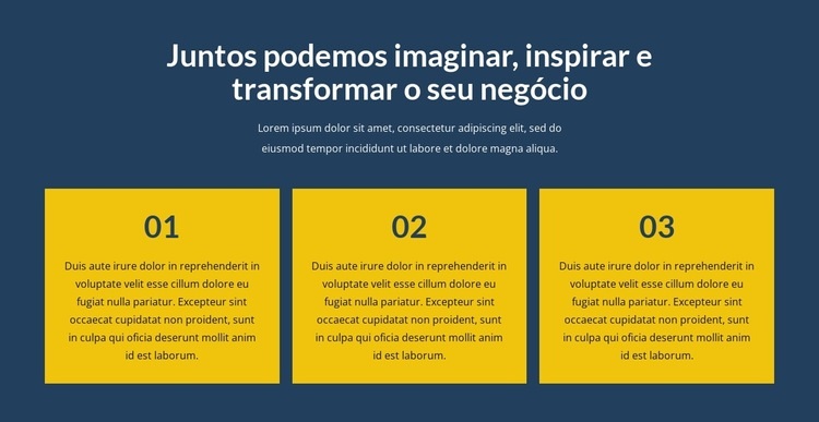 Transforme seu negócio conosco Maquete do site