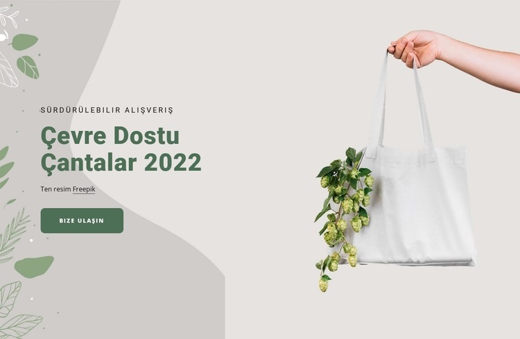 Çevre dostu çantalar Html Web Sitesi Oluşturucu