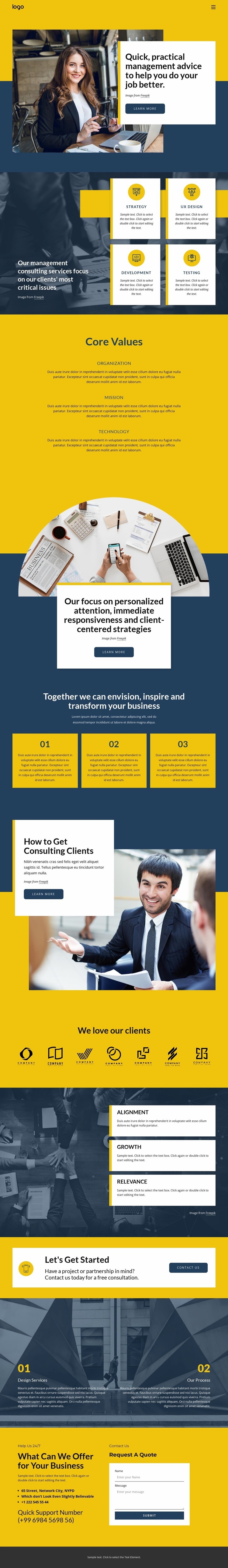 Business consulting firm Web Page Design