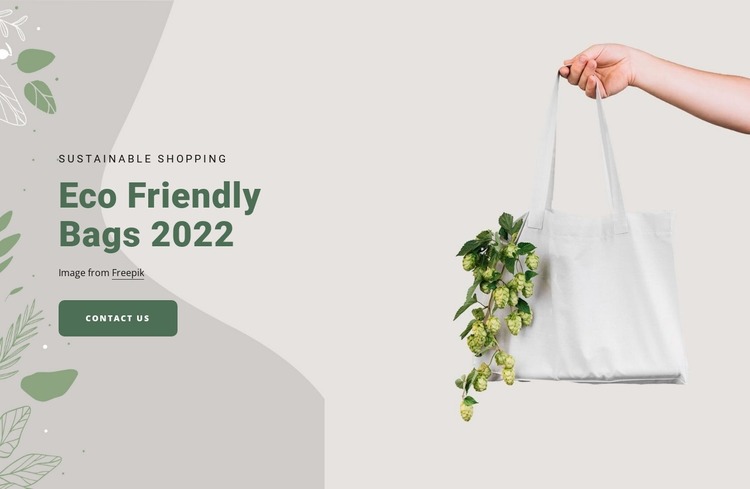 Eco friendly bags Website Mockup