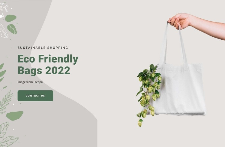 Eco friendly bags Wix Template Alternative