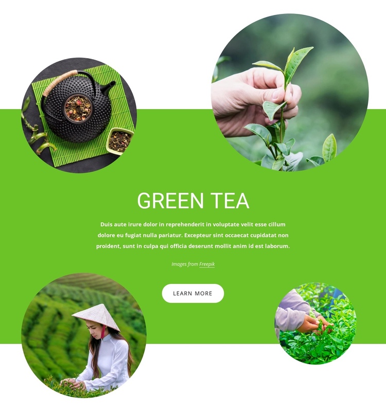 Green tea One Page Template