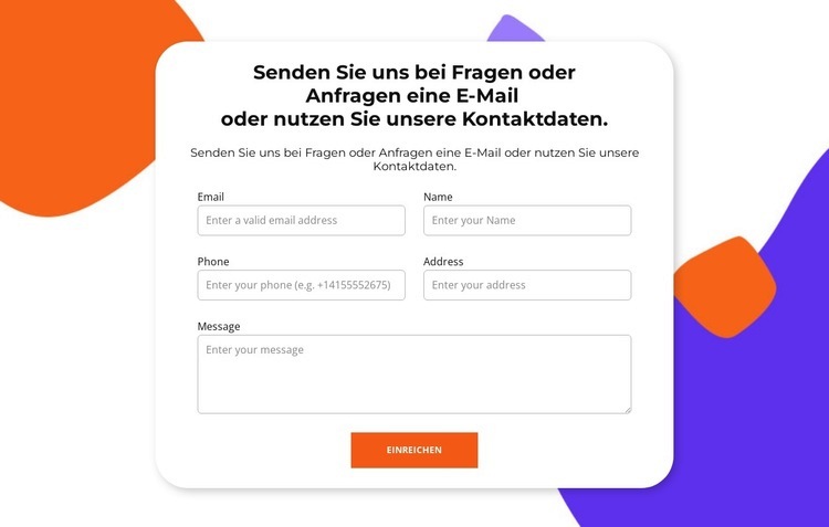 Füllen Sie das Formular aus HTML Website Builder