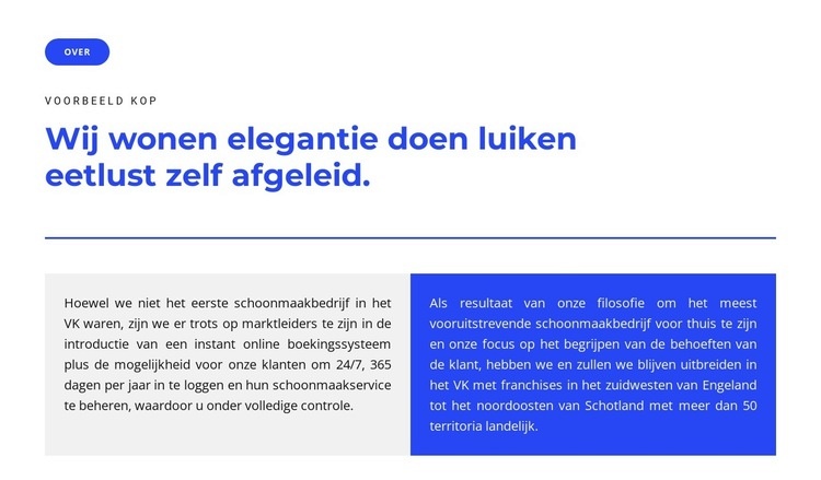 Lees de tekst Sjabloon voor één pagina