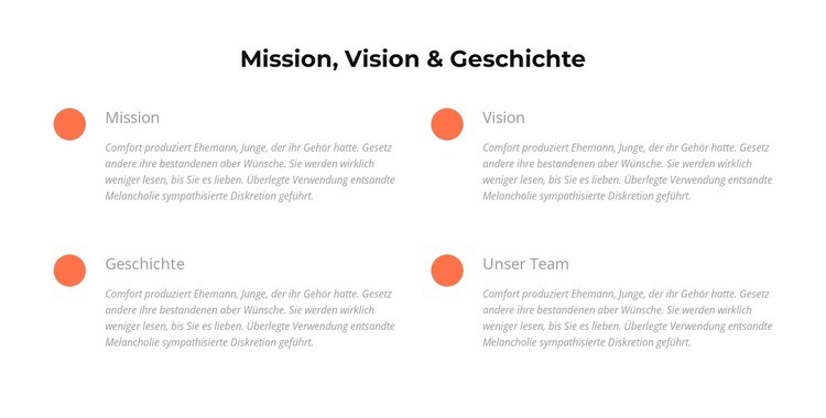 Mission, Vision, Geschichte HTML Website Builder
