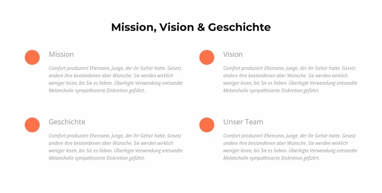 Mission, Vision, Geschichte Joomla Vorlage