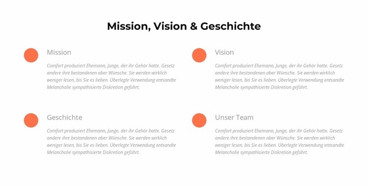 Mission, Vision, Geschichte Vorlage