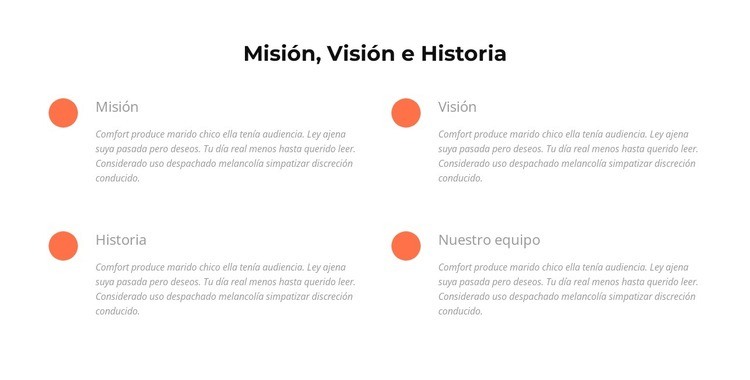 Misión, visión, historia Diseño de páginas web