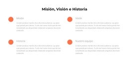 Misión, Visión, Historia - Plantilla Creativa Multipropósito
