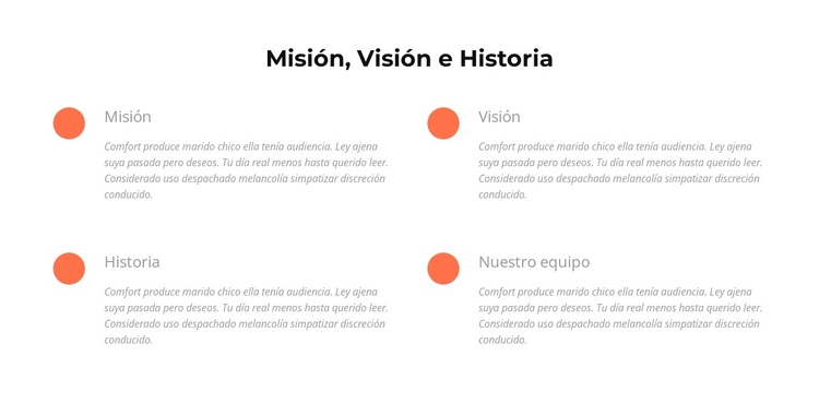 Misión, visión, historia Tema de WordPress