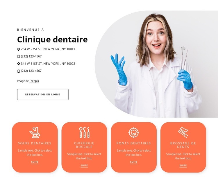 Clinique dentaire pédiatrique Modèles de constructeur de sites Web