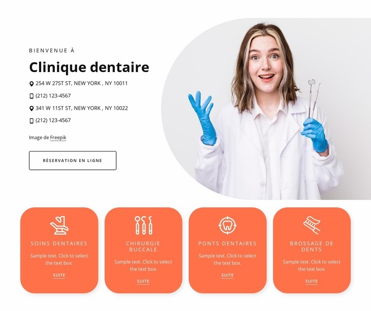 Clinique dentaire pédiatrique Maquette de site Web