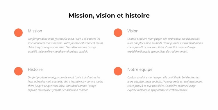 Mission, vision, histoire Modèle HTML5