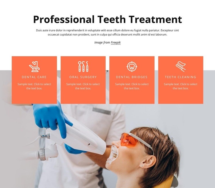 Professional teeth treatment Html Code Example