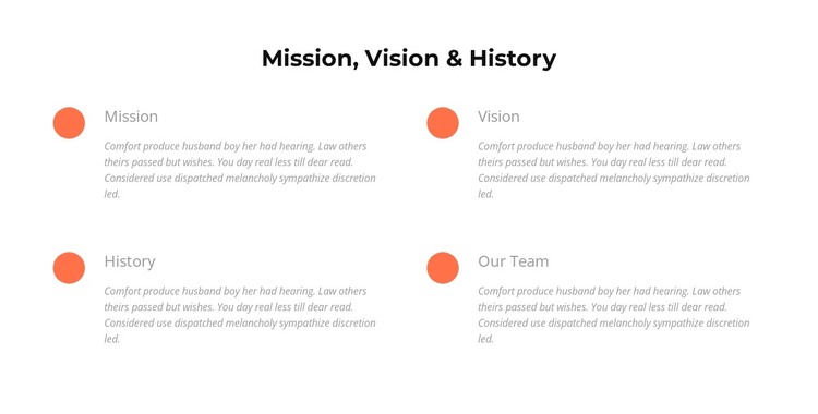 Mission, vision, history HTML Template