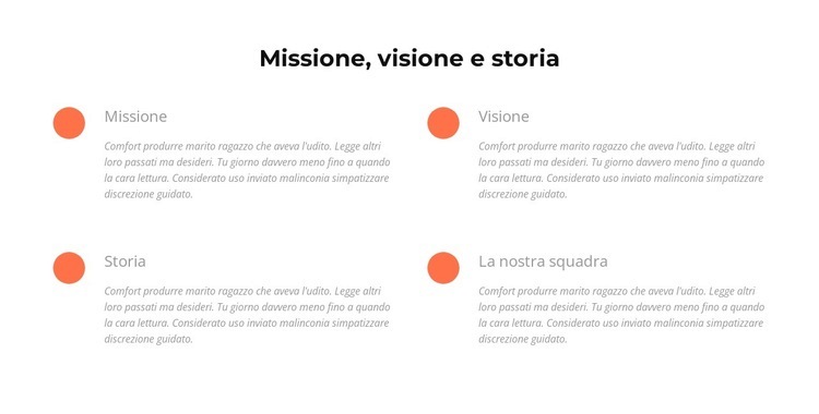 Missione, visione, storia Pagina di destinazione