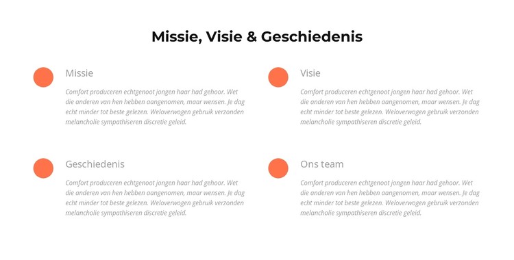 Missie, visie, geschiedenis CSS-sjabloon