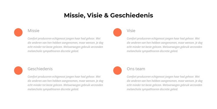 Missie, visie, geschiedenis Html Website Builder