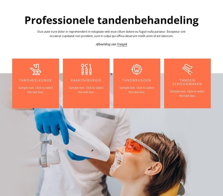 Professionele tandenbehandeling Website ontwerp