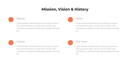 Mission, Vision, History - One Page Design