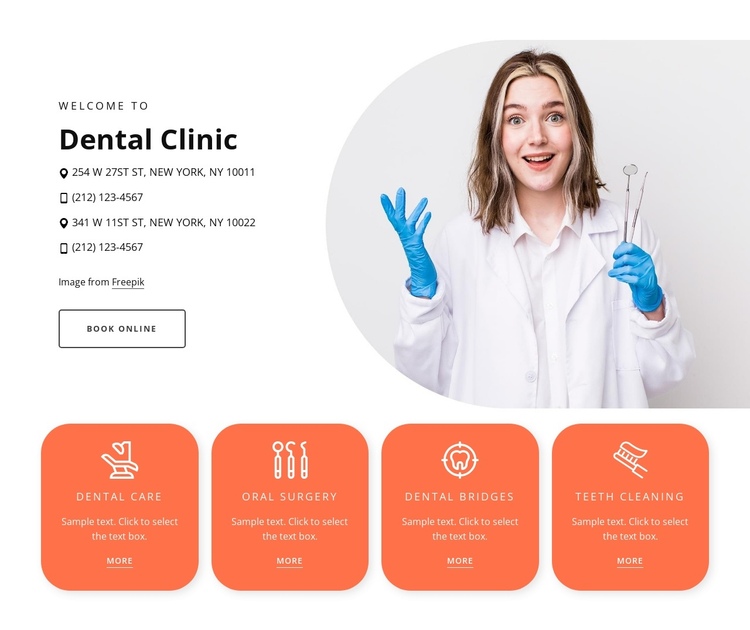 Pediatric dental clinic One Page Template