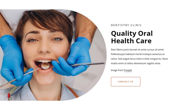Quality oral health care One Page Template