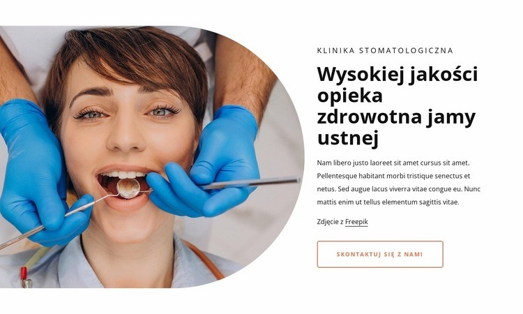 Wysokiej jakości opieka zdrowotna jamy ustnej Makieta strony internetowej